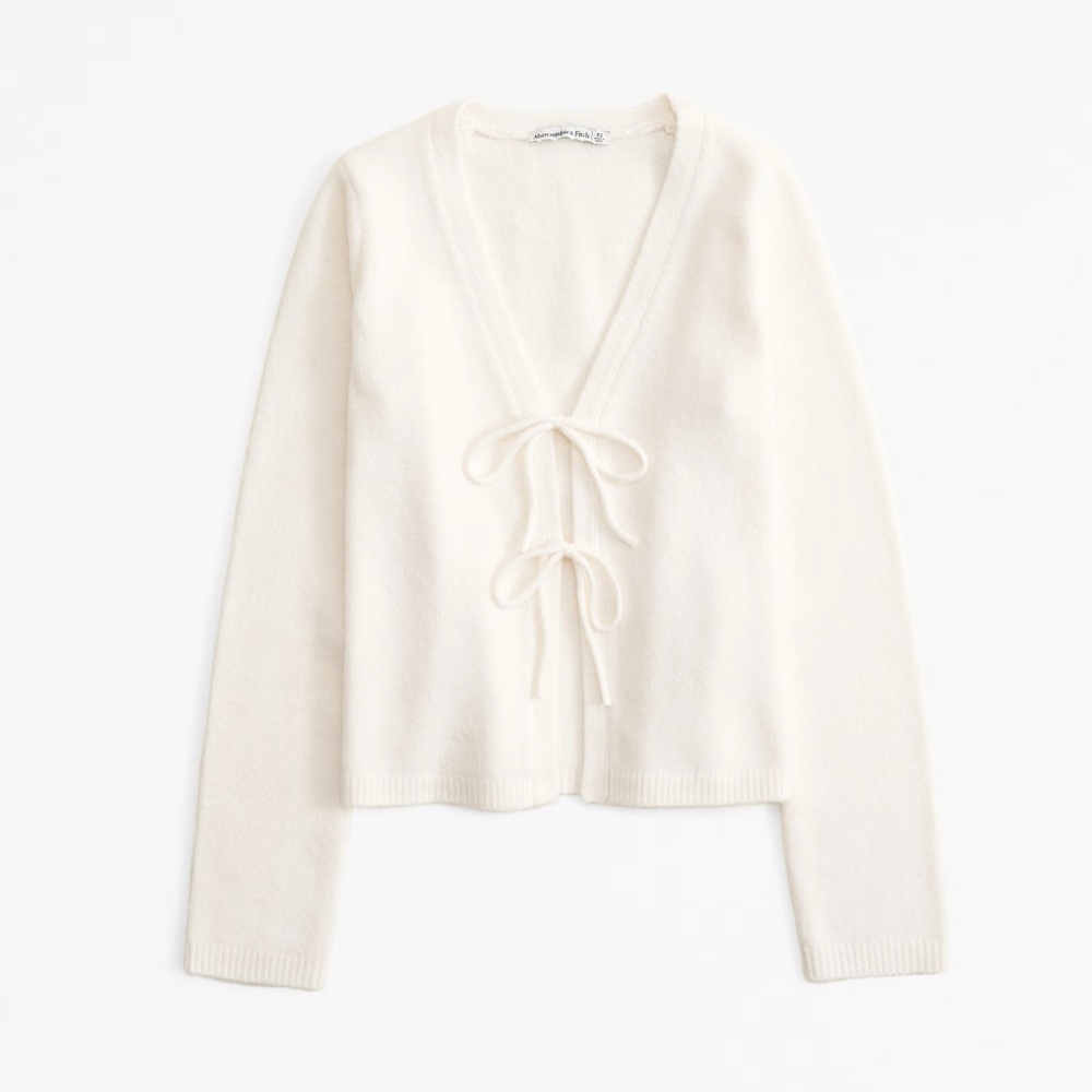 Abercrombie Cream Bow Cardigan